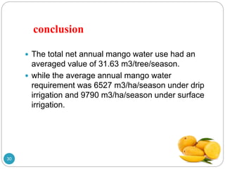 Irrigation Management In Mango, Irrigation In Mango