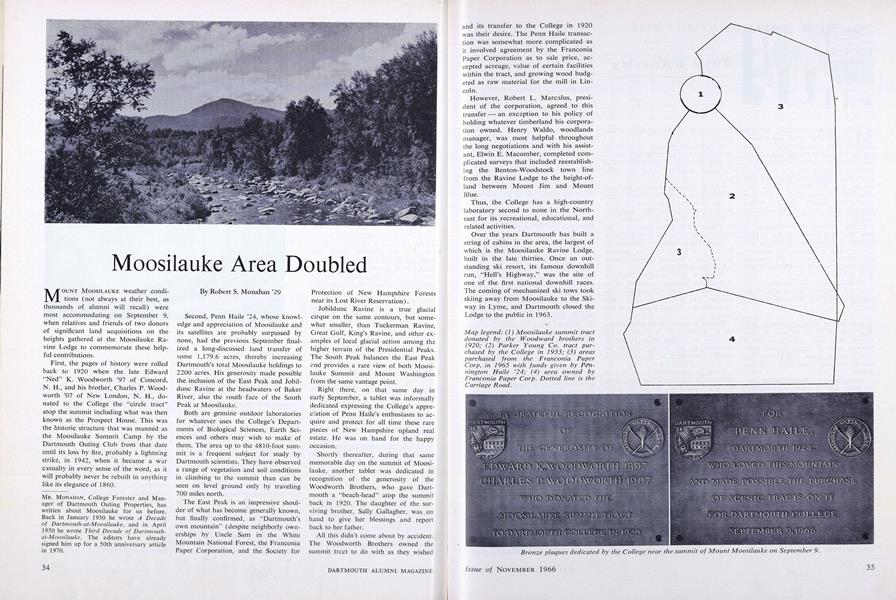 Moosilauke Area Doubled | Dartmouth Alumni Magazine | November 1966