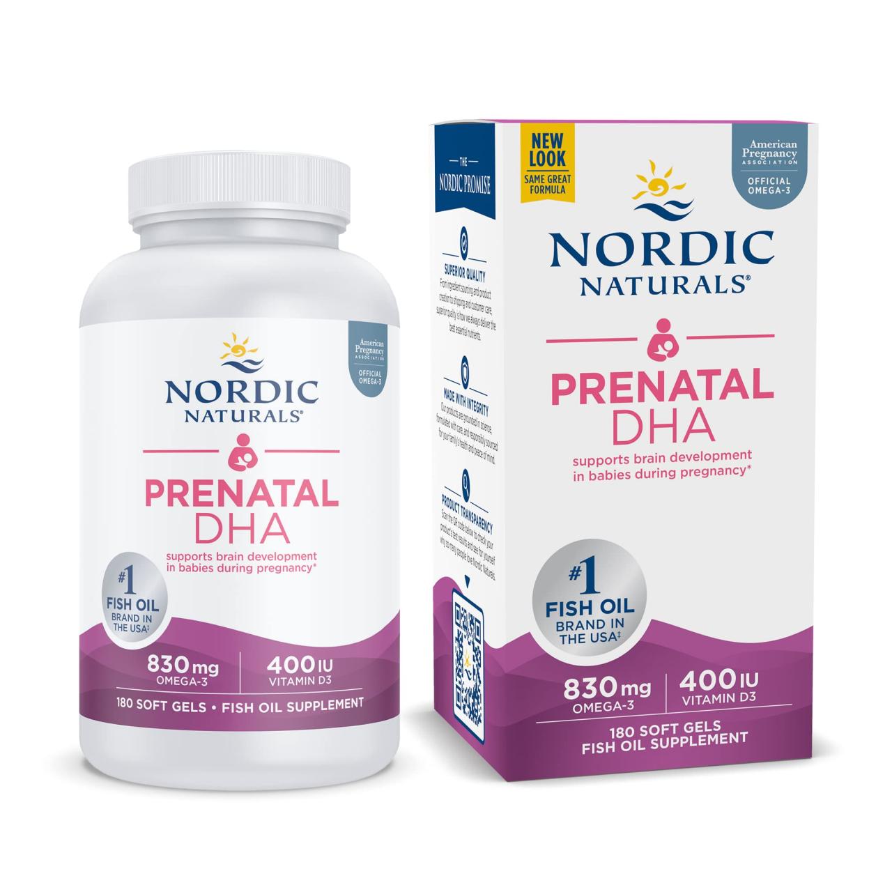 Amazon.Com: Nordic Naturals Prenatal Dha, Unflavored - 180 Soft Gels - 830  Mg Omega-3 + 400 Iu Vitamin D3 - Supports Brain Development In Babies During  Pregnancy & Lactation - Non-Gmo - 90 Servings : Health & Household