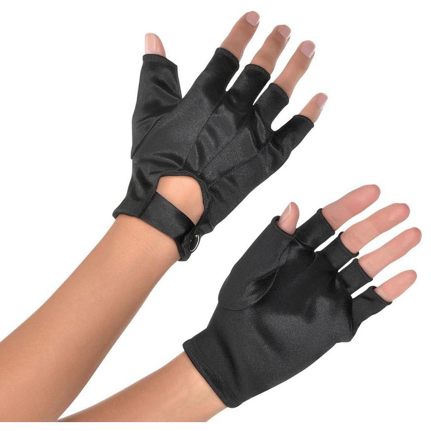 Adult Black Fingerless Gloves | Party City