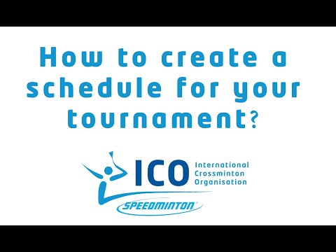 19 - How to create a schedule for your tournament