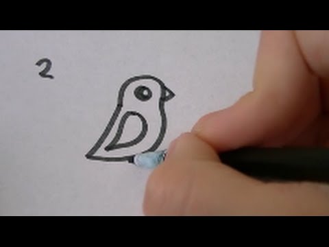 3 manieren om een cartoon vogel te tekenen: deel 2 (simpel) -bird