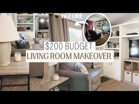 Extreme living room makeover on a budget | Budget friendly decor ideas! Mobile home makeover!