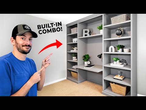 How to Build Custom Bookcases with Built-In Desk