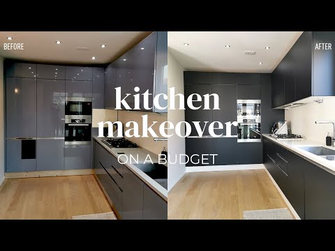 Kitchen makeover on a budget: cabinets from high gloss to matt finish